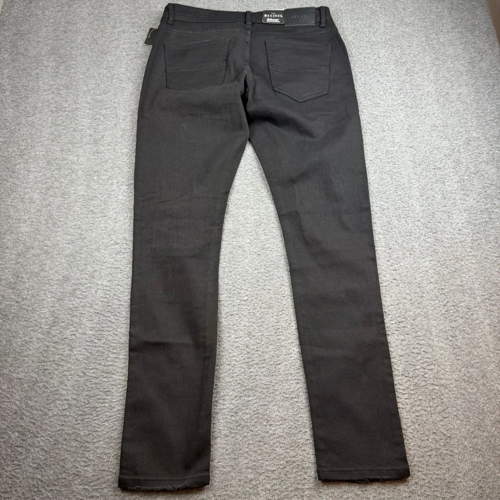Decibel Distressed Jeans Men's 34 Black Gold Side Stripe Ripped Streetwear Denim